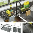 thumbnail image 1 of Black Sponge Holder for Kitchen Sink, Sink Caddy Organizer with High Brush Holder, Kitchen Countertop Organizers and Storage Essentials, Rustproof 304 Stainless Steel, Soap Dispenser Organize, 1 of 9