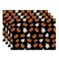 thumbnail image 1 of Black Spooky Ghost Pumpkin Halloween Placemats Set of 4 Table Mats for Party Home Kitchen Dining Table Decorations 12x18 Inch, 1 of 5