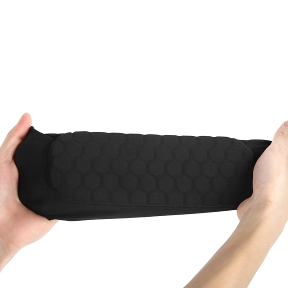 Black Sport Calf Sleeve with Hex Anti-Collision Foam, Breathable Compression Leg Guard for Basketball