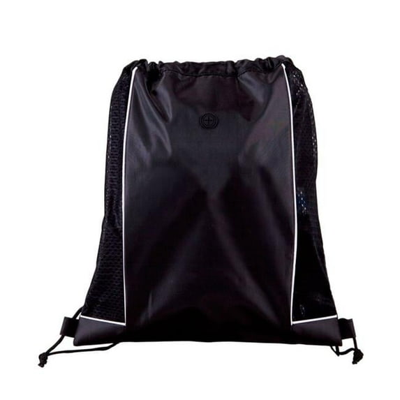 Black Sport Jersey Drawstring Backpack