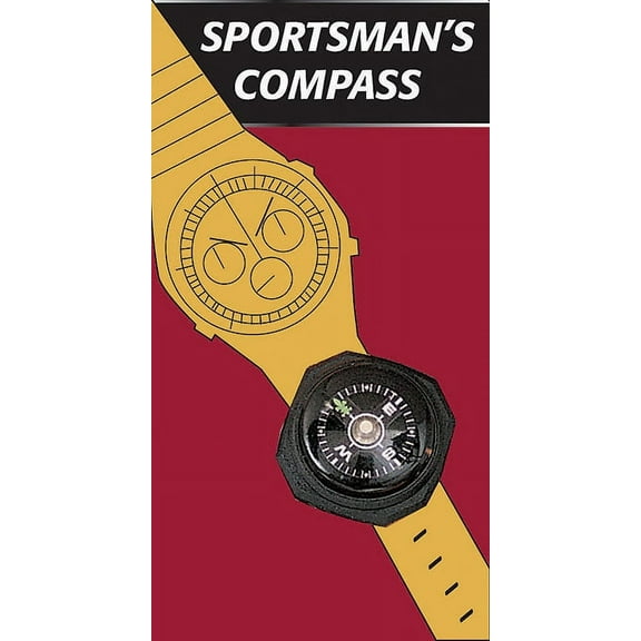 Black - Sportmans Watch Band Wrist Compass