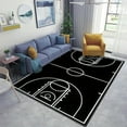thumbnail image 1 of Black Sports Basketball Court Area Rug, Basketball Court Training Ground Indoor Non-Slip Kids Rugs, Machine Washable Breathable Durable Carpet For Front Entrance Floor Decor 1x2ft, 1 of 6