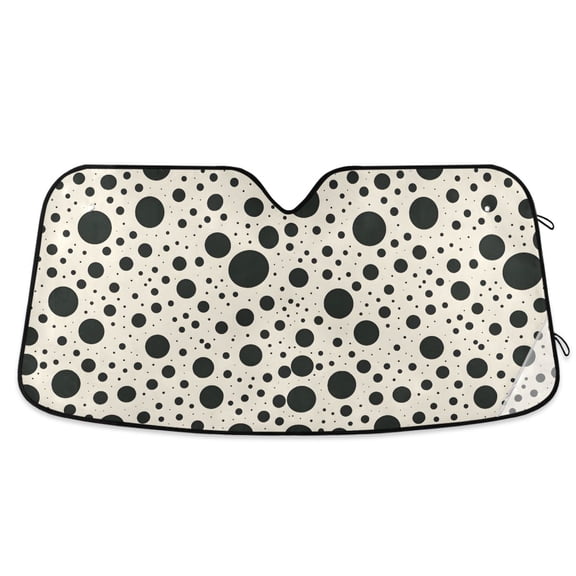 Black Spots Car Windshield Sun Shade Foldable Car Front Window Visor Heat and UV Protection 53x23.5