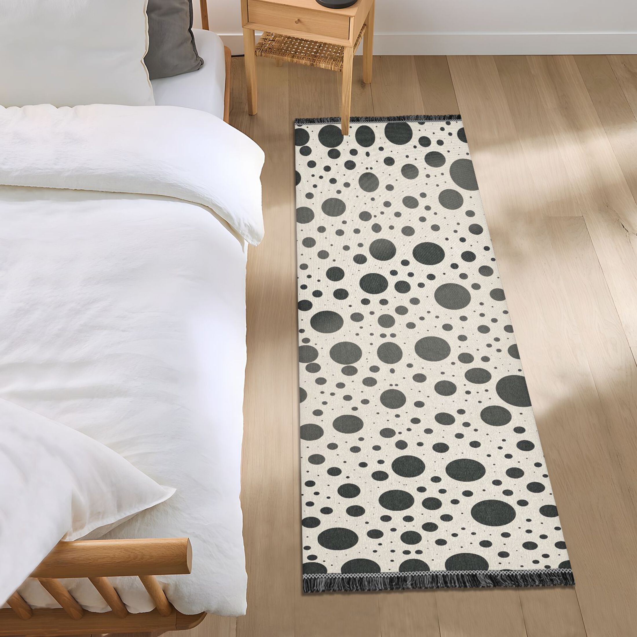 Spot Rug Black Spots Runner Area Rug 2x6 Soft Non-Slip Washable Bedside Carpet ...