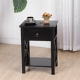 thumbnail image 1 of Black Spray Paint Cross Type Single Suction Double Layer Nightstand [40x30x55cm], 1 of 8