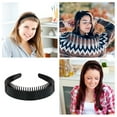 Black Spray Paint Headband Long Teeth 2.5cm Bright Black Headband