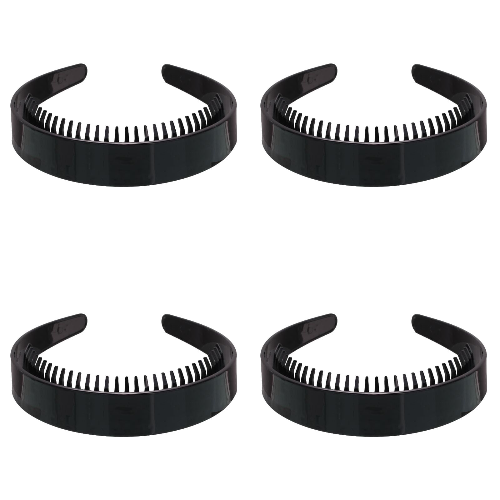 Black Spray Paint Headband Long Teeth 2.5cm Bright Black Headband