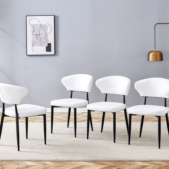 Black Sprayed Metal Leg Dining Chair / Rust - Resistant for Long - Term Use
