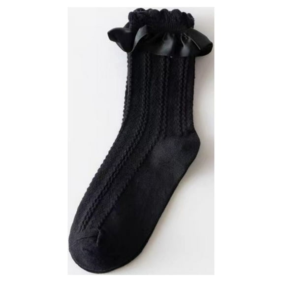 Black Spring Autumn Princess Lolita Socks White Lace Socks Mesh Mary Jane Shoes Socks BLACK