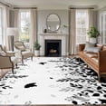 thumbnail image 1 of Black Spring Botanical Area Rugs 6'x9', Washable Small Throw Rugs for Kitchen Dining room, Weeping Eucalyptus Butterfly Indoor Outdoor Rug Non-Slip Low Pile Carpet Runner Reversible Floor Mats, 1 of 8