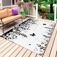 thumbnail image 1 of Black Spring Botanical Outdoor Rug 5x7 Ft, Non Slip Washable Area Rug, Weeping Eucalyptus Butterfly Patio Rugs Carpet Runner, Large Floor Mat for Indoor/Outdoor Deck Porch Camping, 1 of 8