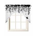 thumbnail image 1 of Black Spring Botanical Swag Valances for Windows, Small Curtains Drapes, Weeping Eucalyptus Butterfly Kitchen Window Curtains Over Sink Window Treatment Valance for Bedroom/Bathroom 56"x36", 1 of 5