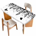 thumbnail image 1 of Black Spring Botanical Table Cloths for 3 Foot Rectangle Tables, Weeping Eucalyptus Butterfly Patio Waterproof Elastic Fitted Tablecloths, Washable Rectangular Table Cover for Camping, 1 of 8