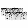 thumbnail image 1 of Black Spring Botanical Valances for Windows, Decorative Rod Pocket Window Valance Curtains, Weeping Eucalyptus Butterfly Short Curtain Drapes for Kitchen/Bathroom/Living Room, 2 Panels, 60" W x 18" L, 1 of 8