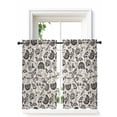 thumbnail image 1 of Black Spring Floral Curtains 54 Inch Length,Sheer Curtains for Bedroom Living Room Window Summer Botanical Farmhouse Vintage Rod Pocket Drapes Kitchen Curtains Small Half Window 52"x54" 2 Panels, 1 of 6