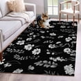 thumbnail image 1 of Black Spring Floral Kitchen Runner Rug 2.7x5 Washable Runners for Hallway Non Slip Flowers Botanical Elegant Pastoral Large Area Rug Indoor Floor Carpet for Bathroom Laundry Entryway Bedroom, 1 of 7
