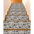 thumbnail image 1 of Black Spring Floral Stair Treads for Wooden Steps Indoor Runner Rug Carpet, Summer Botanical Farmhouse Vintage 10 Pieces Peel and Stick Staircase Step Treads Covers Washable Throw Door Mats, 30"x8", 1 of 6