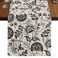 thumbnail image 1 of Black Spring Floral Table Runner 108 Inches Long, Cotton Linen Table Runner Dresser Scarf, Summer Botanical Farmhouse Vintage Fabric Tablerunners for Dining Tables Wedding Holiday Party 13"x108", 1 of 9