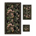 thumbnail image 1 of Black Spring Floral Towel Set of 3, Soft Microfiber Bath Towels, Hand Towel, Washcloths, Elegant Pastoral Flowers Birds Retro Art Quick-Dry Absorbent Towels for Bathroom Kitchen Hotel Beach Gym Spa, 1 of 7