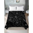 thumbnail image 1 of Black Spring Floral Twim Size Flat Sheet, Wrinkleproof & Fadeproof Cooling Flat Bed Sheet Only, Vintage Botanical Watercolor Breathable Soft Bedding Top Sheets 66 x 96 Inches, 1 of 8