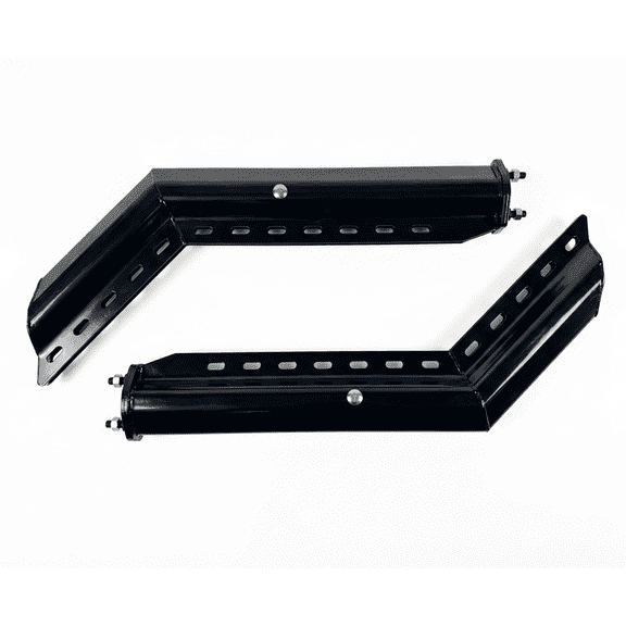 GBK Black Spring Loaded Mud Flap Hanger for Semi Trucks, 30" Straight 45° Angled Round Tube, Bolt Spacing 2.5", 1 Pair (2PCS)