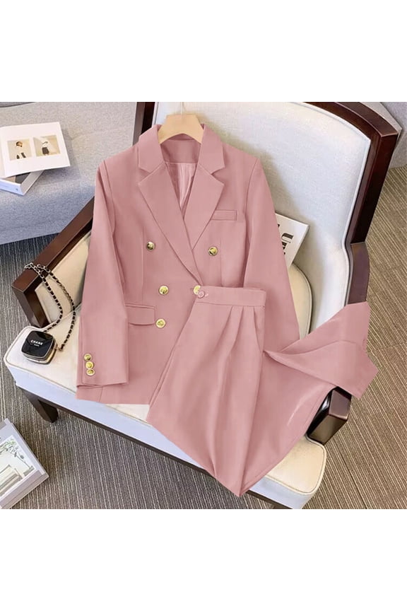 Black Spring New Suit Jacket For Women, Petite Size, High-End Casual Trousers Two-Piece Set