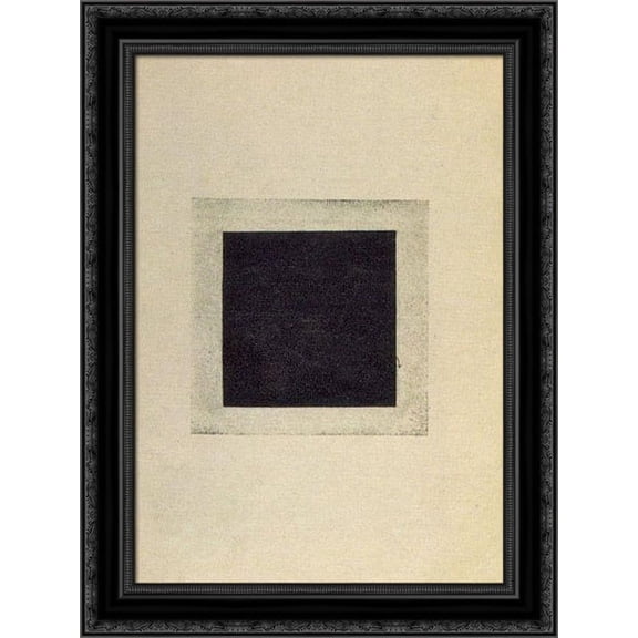 Black Square 20x24 Black Ornate Wood Framed Canvas Art by Malevich, Kazimir