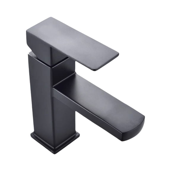 Black Square Basin Faucet Hot Cold Water Bathroom Sink Tap Replacement