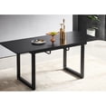 thumbnail image 1 of Black Square Dining Table With Metal Leg, Surface, Modern Appeal Contemporary, 1 of 5
