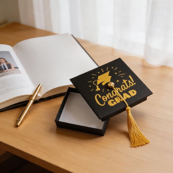 Black Square Graduation Cap Candy Box with Tassel, Exquisite Hat Shaped Design, Portable Storage Space, Practical Treat Holder for Grad Party Favors Gift Packaging & Venue Decoration