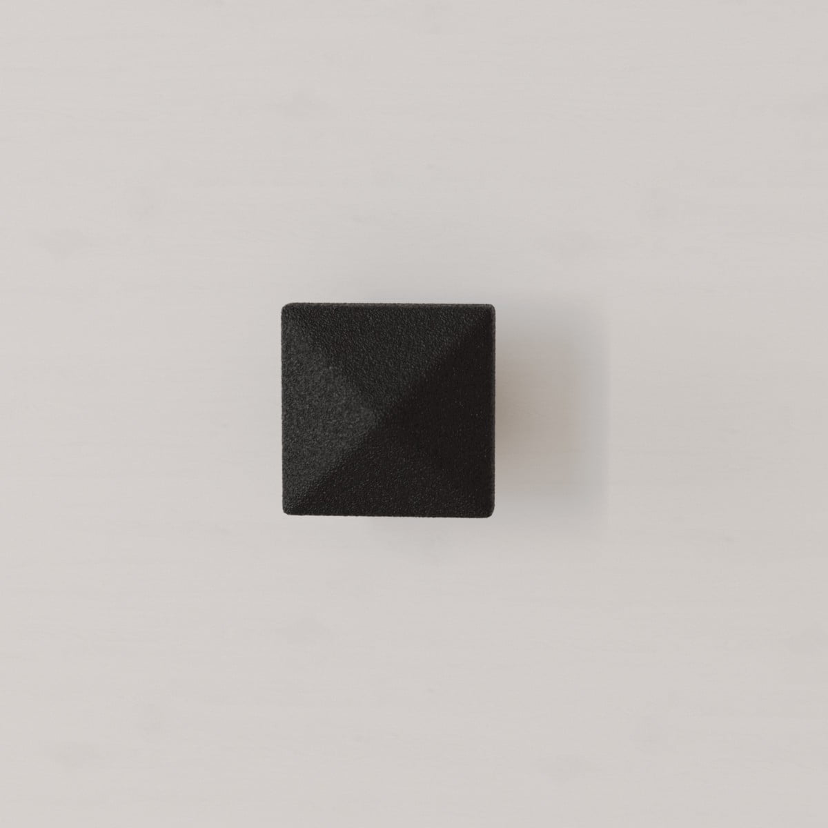 Black Square Iron Cabinet Knob with Mounting Hardware