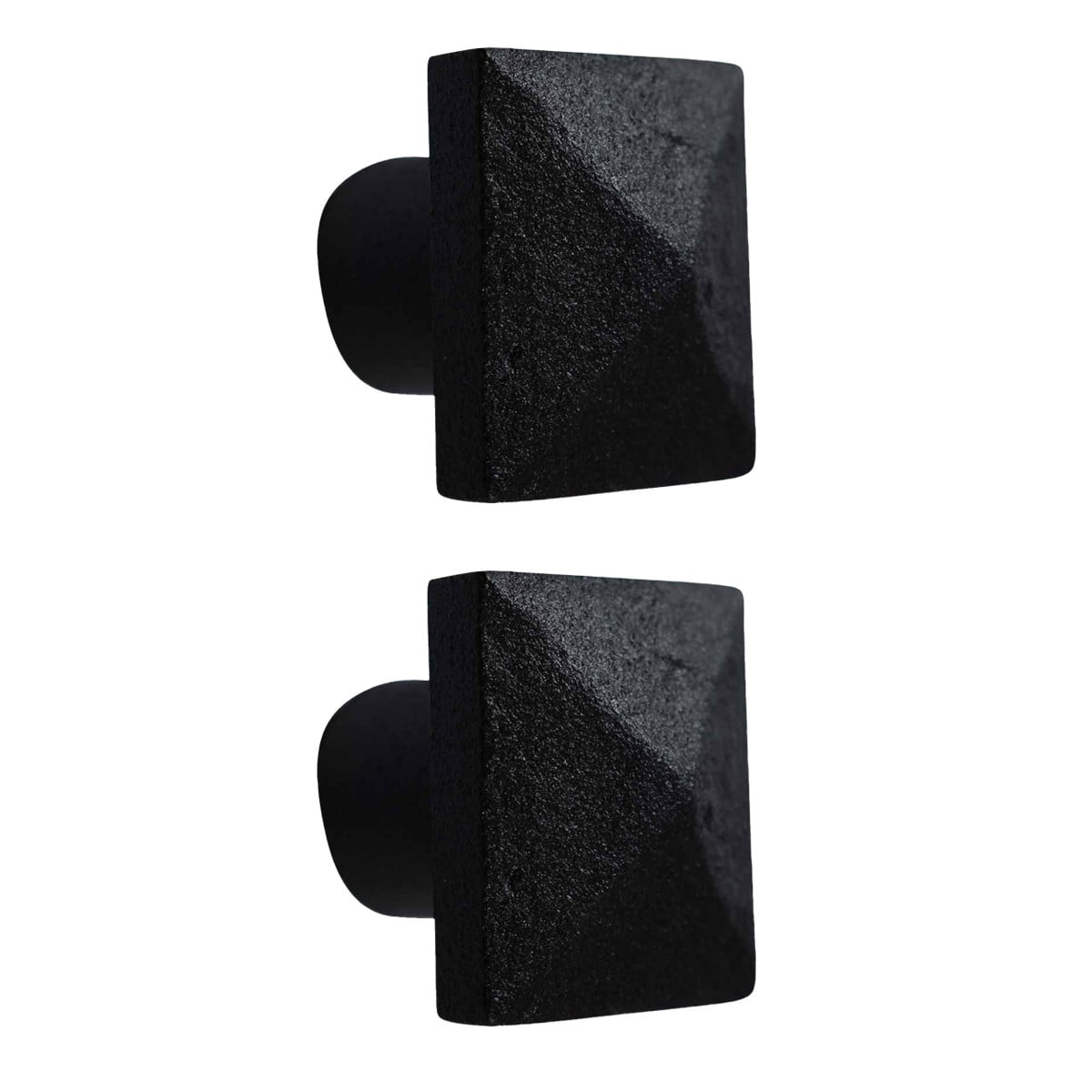 Black Square Iron Kitchen Cabinet Knob Pull Decorative Rust Resistant Powder Coat Finish Vintage Metal Knobs Drawer Pull Handle w/Screws Renovators Supply