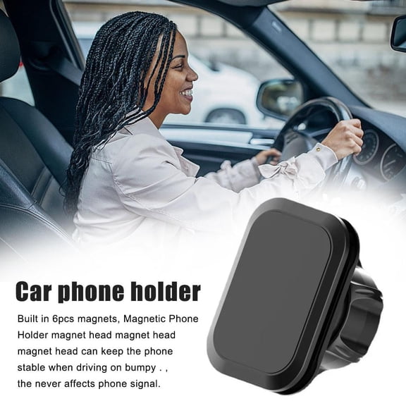Black Square Magnetic Car Phone Holder Head 17mm Ball Joint Mount Replacement Accessory