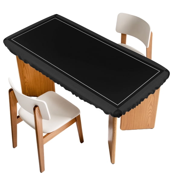 Chequerboard Border Black Square Plaid Fitted Rectangle Tablecloth 24