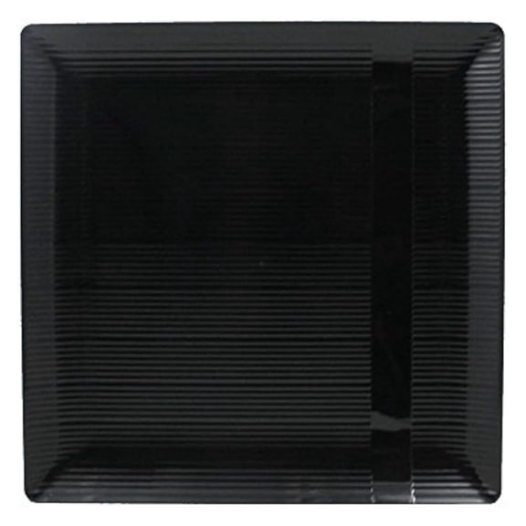 Black Square Plastic Plates - 40 Pack - Disposable Dinnerware Set - 10.25 Inch - Wedding, Party, Event Tableware
