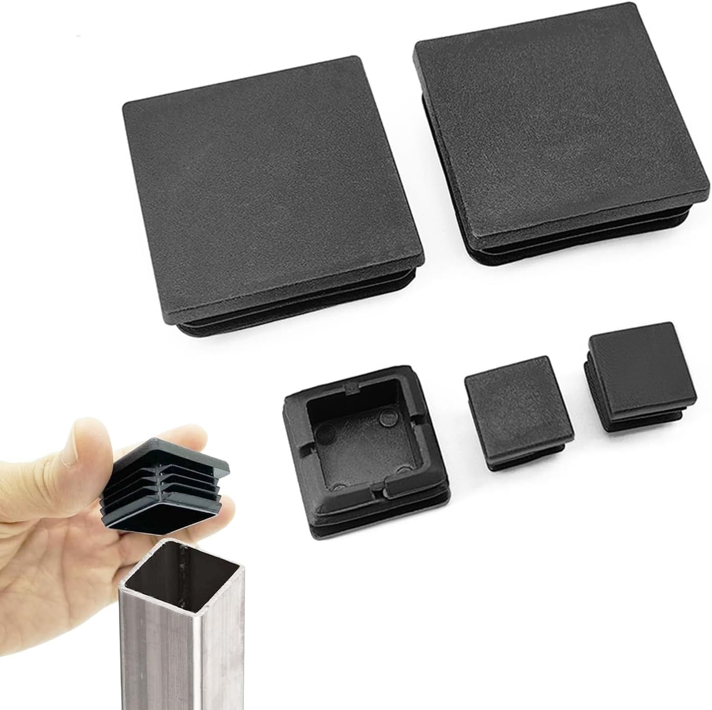 Black Square Plastic Plugs for Metal Square Tubing/Tubing End Caps ...