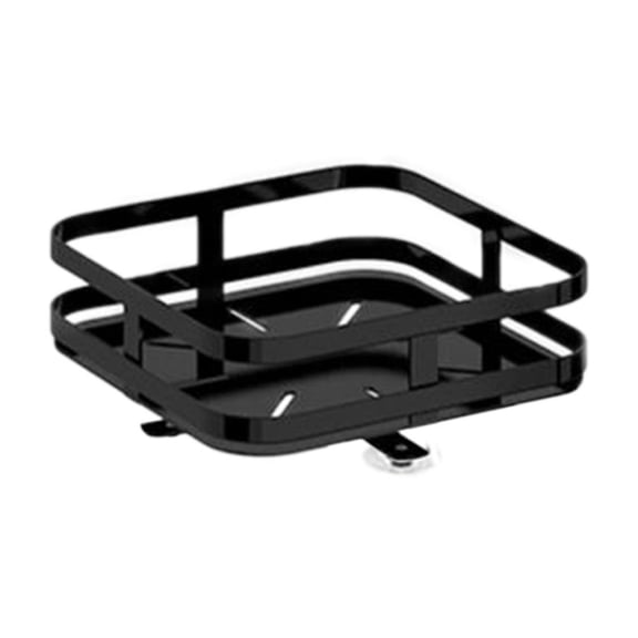 Black Square Rotating Spice Shelf, Metal Kitchen Organizer For Countertop And Table, Single Layer Storage For Spices And Fruits, 9.84X2.16In 1.1Lb