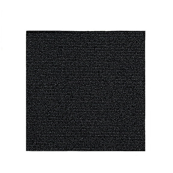 Black Square Stitching Anti-Slip Floor Mat, Carpet Tiles 24" X 24" Peel and Stick Self Adhesive Square Carpet with Soft Pad Non Slip Carpet Floor Tiles Easy Diy for Bedroom Living Room, a Floor Mat