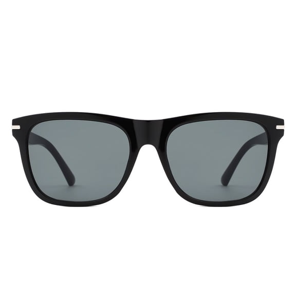 Black Square Sunglasses with Metal Detail, UV Protection Polarized Lenses, Trendy Fashion Shades for Women