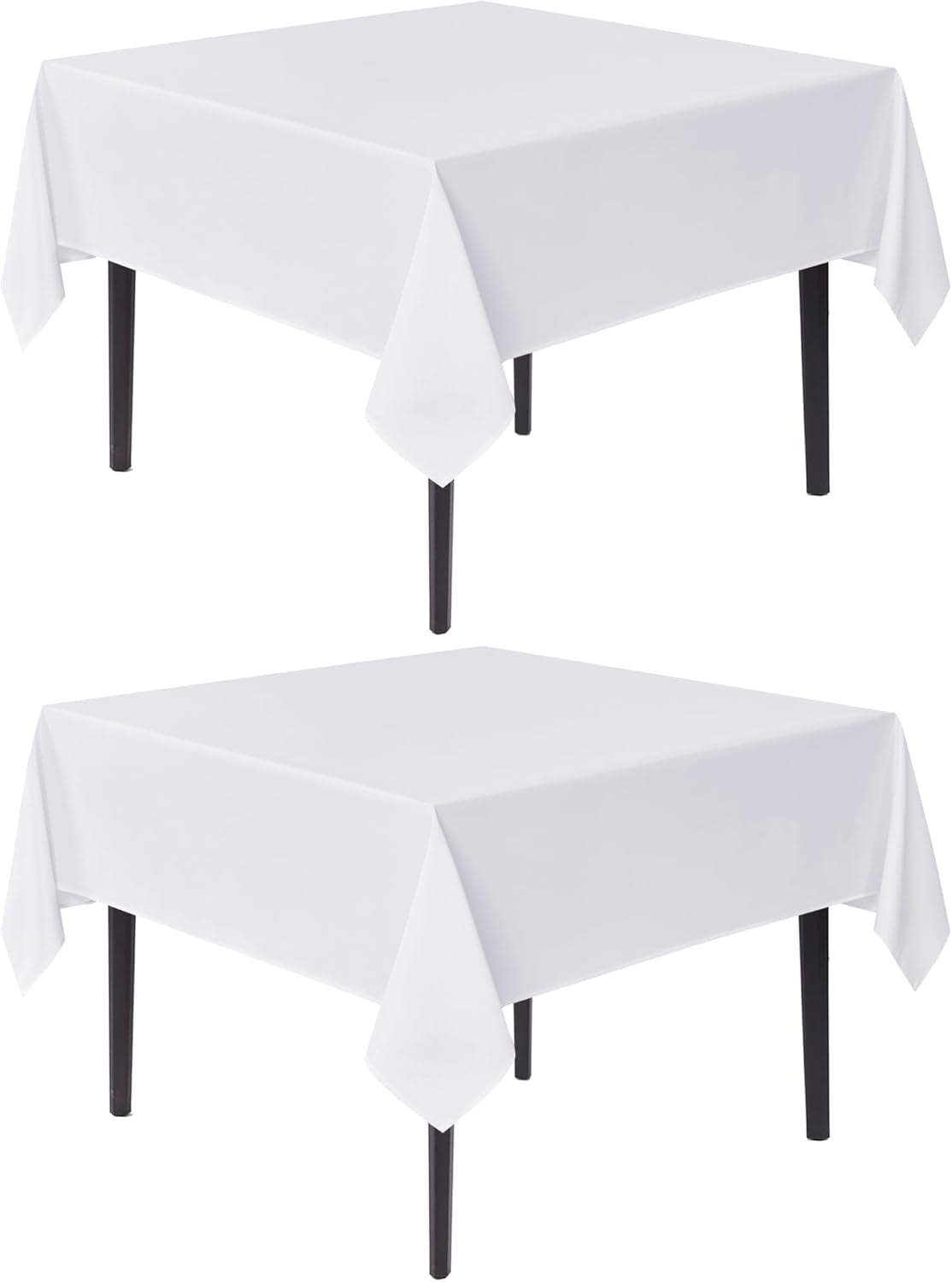 Black Square Tablecloths 85x85 Inch, 2 Pack - Fabric Table Cloth for ...