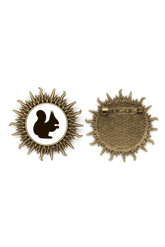 Black Squirrel Animal Portrayal Metall Sonne Brosche Haken Pin
