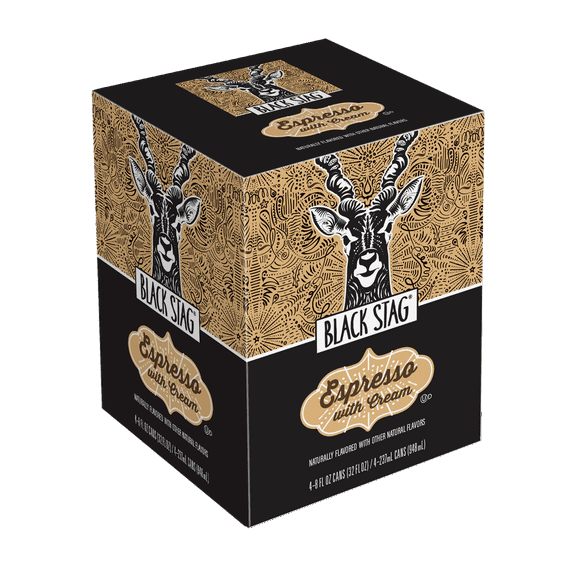 Black Stag Espresso with Cream, 8oz Ready to Drink Cans, 4 Pack