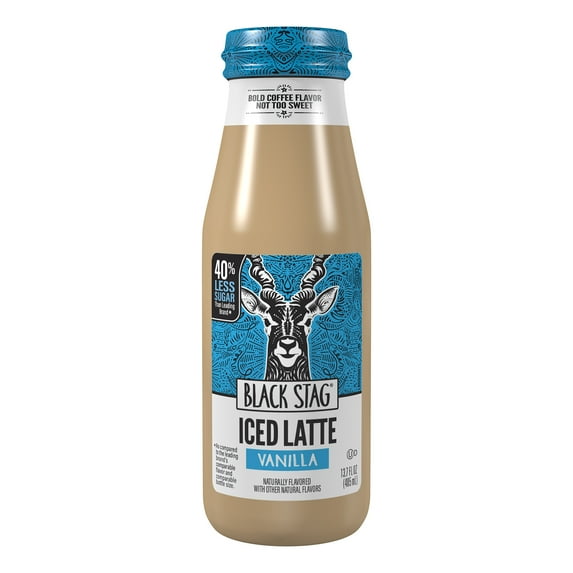 Black Stag Iced Latte, Vanilla Flavored, 13.7oz Ready to Drink Bottle