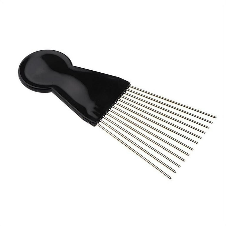 Black Stainless Steel Afro Fan Metal Lifting Pick Comb Hair  display picture 2
