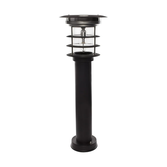 Black Stainless-Steel Bollard Solar Light with EZ Anchor