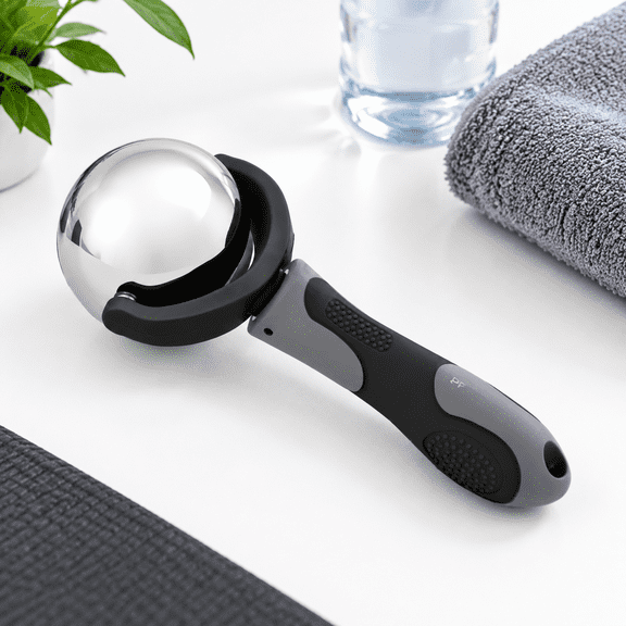 Black Stainless Steel Cold Hot Cryo Massage Roller Stick with Handle