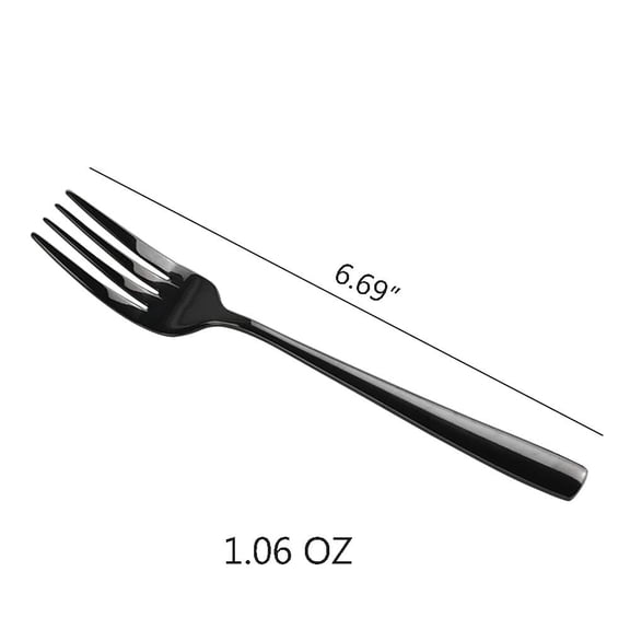Black Stainless Steel Dessert Forks Set of 16