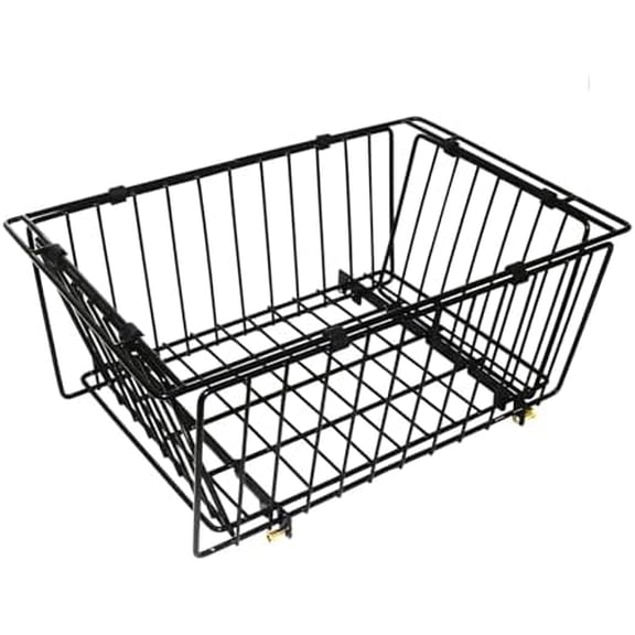 Black Stainless Steel Foldable Basket with Black Coating- - Ultra-Flat Folding Design, Multi-Scene Use for Home, Outdoor Picnics, Camping, Grocery Shopping.$$Garden & Patio