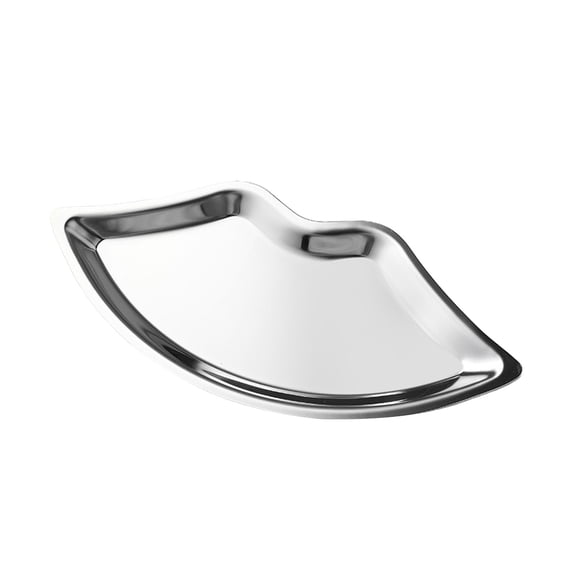 Black Stainless Steel Jewelry Tray for Small Bedroom - Cosmetic Storage Tray, Stylish Lip-Shaped Organizer for Accessories, Ideal for Table, Countertop, or Bathroom - Medium Size 24x11x1cm
