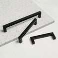 thumbnail image 1 of Black Stainless Steel Kitchen Cabinet Pull Modern Square With Matching Screws By Villar Home Designs Hole Distance 7 9/16'', 1 of 8